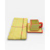 Lot de 6 sets de table - serviettes de table  Tile jaune / orange
