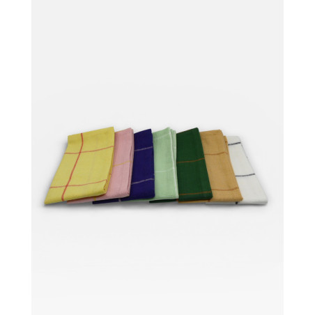 Lot de 6 sets de table - serviettes de table Tile beige / marron