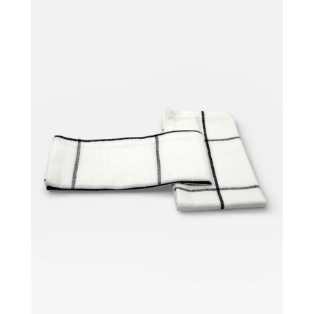 Lot de 6 sets de table -serviettes de table Tile blanc / noir